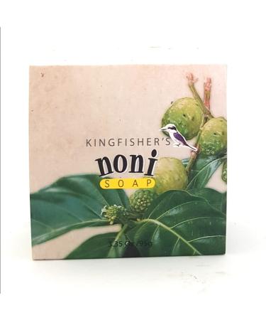 Kingfisher's Noni Premium Soap 100% Natural Soap for Sensitive Skin Handmade with Noni Oil Extract & Leaf Powder for Gentle Cleansing and Moisturizing 95g