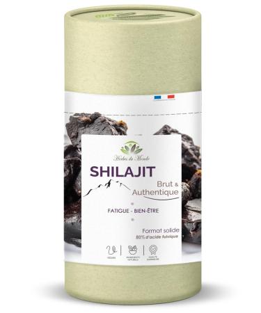 Herbes du Monde Herbs of the World - Pure Shilajit 50g - 80% Fulvic Acids - Authentic Solid Resin from the Himalayas - Energy Vitality & E
