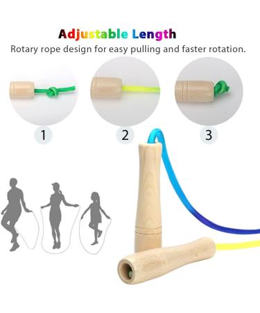 Adjustable 260 cm Skipping Rope for Kids - Wooden Handle Jump Rope for Boys & Girls - Perfect for Active Play - Buy Online on GoSupps.com