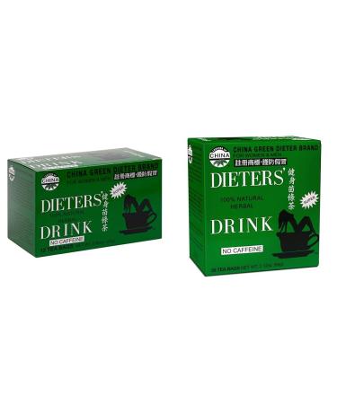 China Green Dieter Brand Dieters' 100% Natural Herbal Drink Caffeine Free 30-pk + 12-pack (42 tea bags)