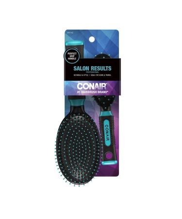 Conair Nylon Bristle Oval Cushion Hair Brush 2-Piece Set with Rubber-Grip Handles - Travel & Full-Sized Brushes - Buy Online on GoSupps.com