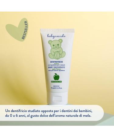  BABY COCCOLE Babycoccole 3 Piece Meloux Toothpaste for Children 0-6 Years with Natural Apple Flavour Strengthens Teeth Prevents Caries Good Addition of Fluoride Calcium and Vitamins - 3 x 75 ml - Buy Online on GoSupps.com