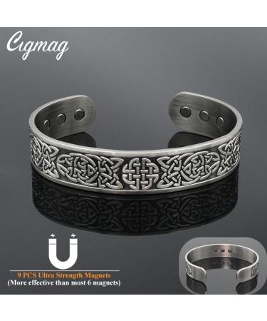 9X Lymphatic Drainage Men's Copper Bracelet | Ultra Strength Magnet | 99% Pure Copper | Adjustable Brazaletes Cuff Bangle | Celtic Knot Design | Gift Box Included - Buy Online on GoSupps.com