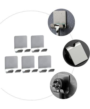 Okumeyr 5-St Multifunctional Stainless Steel Hooks - Robust Clothes Rack & Razor Hanger Organizer - Aluminum Alloy 5.7x4.5cm Silver - Buy Online on GoSupps.com