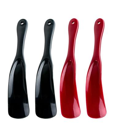 Beavorty Boot Jack 4Pcs Plastic Shoe Horn Travel Hanging Shoe Lifter Shoe Helper Stick Handled Boots Shoes Helpers for Pregnancy Kids (Assorted Color) Shoehorn
