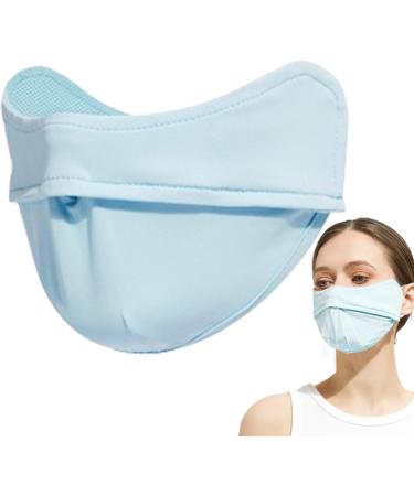 UPF 50+ Sun Protection Facial Cover for Women | Breathable UV Face Mask - Fast-Drying Blocks UVA & UVB Rays - Blue - Buy Online on GoSupps.com