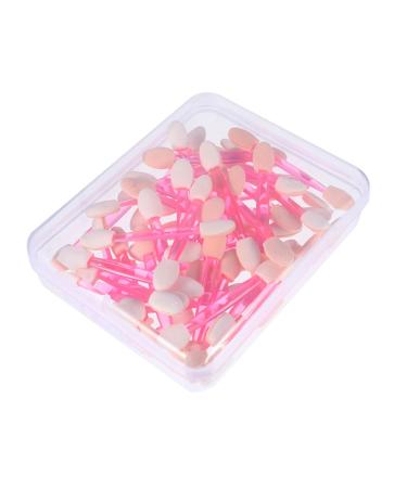 SOESFOUFU 50pcs Double Ended Eyeshadow Brush Eyeshadow Sponge Stick Eye Shadow Brush Makeup Pink Plastic