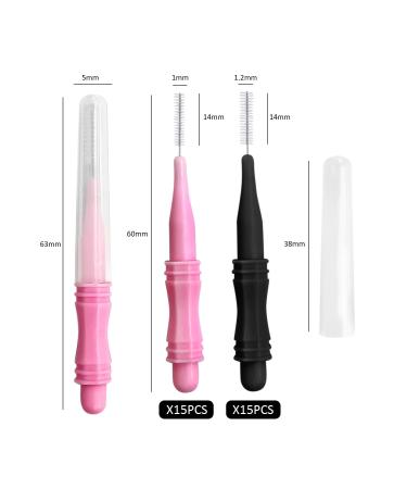 30 Mini Eyebrow Brushes | Portable Eyelash Extension Tools & Interdental Brushes for Eyebrow Care - Buy Online on GoSupps.com