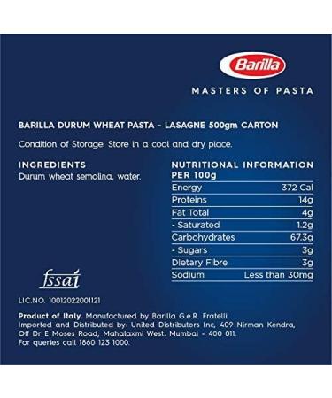  Barilla Barilla - Lasagna N 189 - 500 g - Buy Online on GoSupps.com