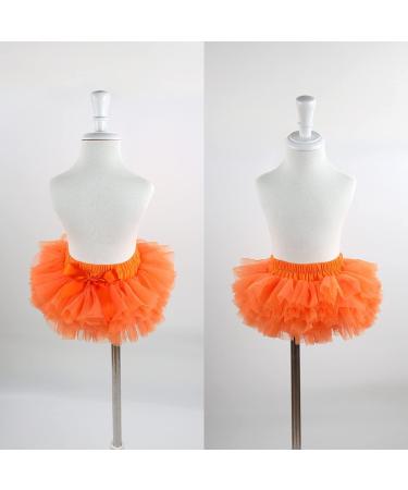 Hoolchean Infant Toddler Girls Super Soft Fluffy Tutu Skirt with Diaper Cover Bloomer - Orange (1-2 Years) - Buy Online on GoSupps.com