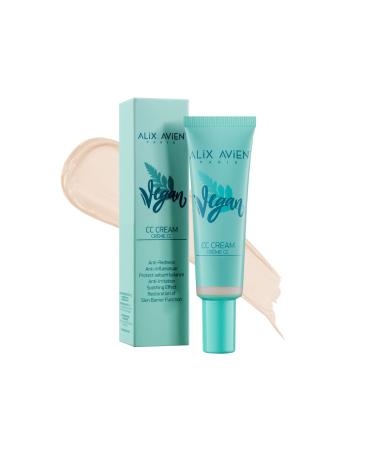 ALiX AViEN Vegan CC Cream and Facial Moisturizer Light Deeply Hydrating Skincare with Pore Minimizer Restore Even Tone Vibrance Control Shine and Enhance Firmness 30 ml
