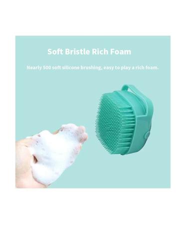 Soft Silicone Pet Dog Bath Brush with Shampoo Dispenser - Blue | Grooming and Cleaning Brush for Hair and Fur - Buy Online on GoSupps.com