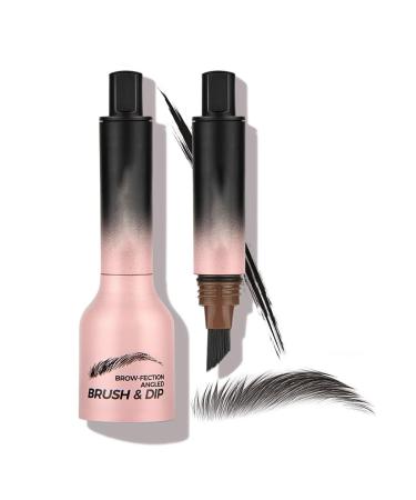 Waterproof Eyebrow Pencil Square Angled Eyebrow Brush Eyebrow Brush Eyebrow Pen Hair Effect Microblading Eyebrow For Drawing Eyebrows Hairline Beard (#06Grayblack)