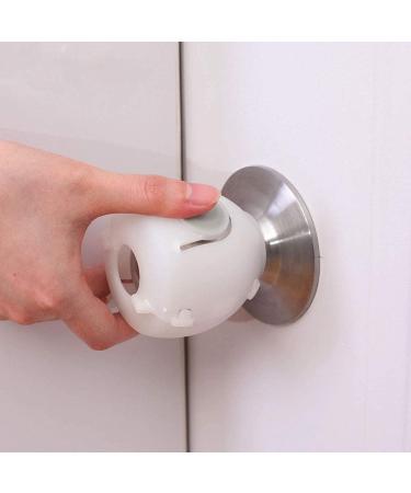 QT BABY Universal Fit Door Knob Covers - Childproofing Safety Cover for Kids - Upgraded Design, Easy Grip, White, Round Shape - Pack of 8 - Buy Online on GoSupps.com