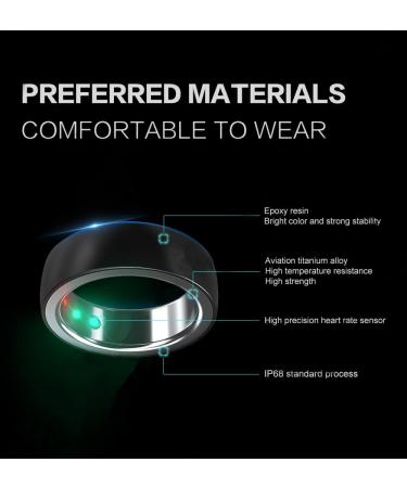 Smart Ring Health Fitness Tracker for Women & Men Continuously Records Sleep Quality Heart Rate Temperature Blood Oxygen and Pedometer Gift 10 Black - Buy Online on GoSupps.com