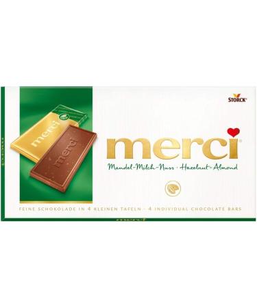  merci merci Table chocolate - almond nuts - 15 x 100 g - 4 small thin plates - Buy Online on GoSupps.com