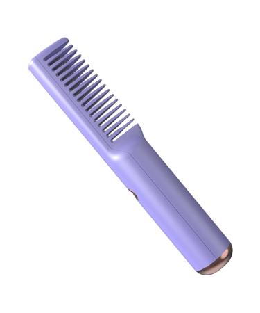 Milageto Cordless Hair Straightener USB Charging Anti-Scald Electric Hot Comb for Travel | Dual Purpose Heated Comb - Violet - Buy Online on GoSupps.com