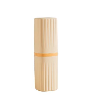 Tooth Brush Holder Travel Wash Cup Toothbrush Cup Outdoor Convenient Toothbrush Set Toothpaste Toothbrush Box (Color : Yellow)