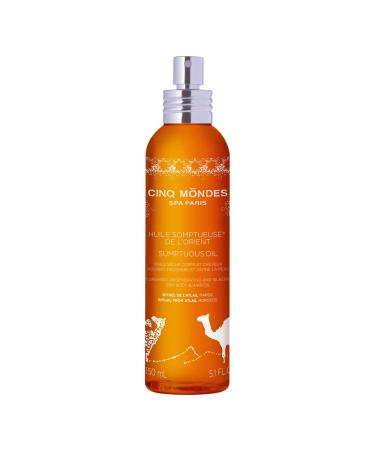 CINQ MONDES Sumptuous Dry Body Oil- 5.1 Fl.Oz - Argan Oil Sesame Oil And Olive Oils Deeply Nourish Skin - Fast Absorbing Dry Skin Hydration - Leaves Skin Silky Soft
