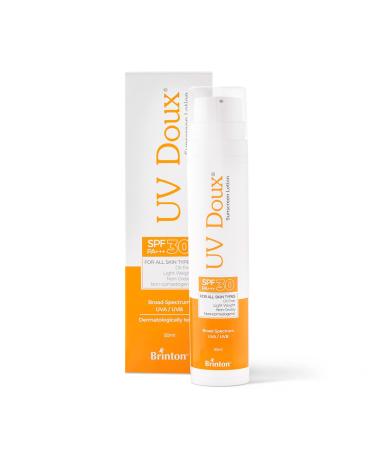 Brinton UvDoux Sunscreen Lotion with SPF 30 in Oil Free Formula| Light Weight & Non Greasy Sunscreen|Protection against UVA/UVB Rays| For All Skin Types- 50 ML