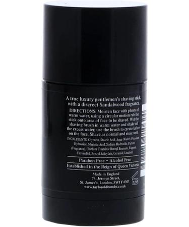 Taylor of Old Bond Street 75ml Sandalwood Shaving Stick - Luxury Grooming Essential - Buy Online on GoSupps.com