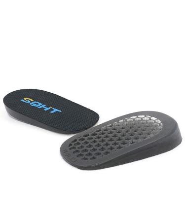 SQHT's Height Increase Insoles - Heel Shoe Lift Inserts for Achilles Tendonitis and Leg Length Discrepancy Heel Cushion for Men & Women (Large (0.6" Height)) Black Large-0.6 Inch (Pack of 2)