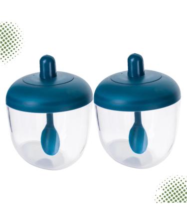 Zerodeko 2pcs Spice Jar with Spoon Glass Container Kitchen Gadgets Pepper Bowl Glass Empty Condiment Jar Terrarium Kitchen Seasoning Organizer Salt Container Sugar Bowl Monosodium Glutamate