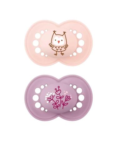 MAM Original Skinsoft silicone pacifier in a set of 2 with pacifiers 6-16 months pink and orange different models 1 piece of pink 2 pieces (1 Pack) - Buy Online on GoSupps.com