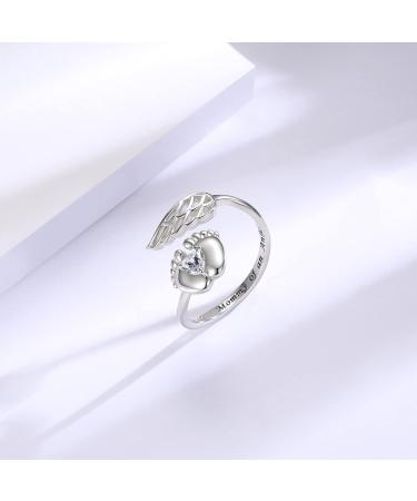 APOTIE Sterling Silver Miscarriage Ring - Infant Loss Jewelry for Women | Memorial Pregnancy Rings with Cubic Zirconia - Buy Online on GoSupps.com