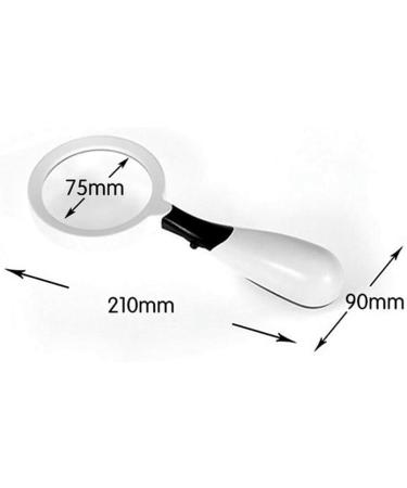Portable Magnifier 3 Times Handheld with LED Light Reading Black and White Handle Glass Material Full of Stars - Buy Online on GoSupps.com