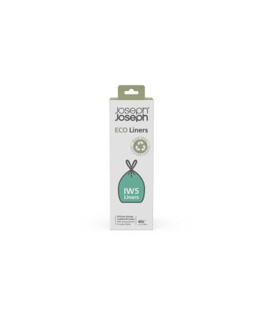 Joseph Joseph IW5 ko Eco Eco Eko Eko -Cycled plastic kitchen waste bag with a cord strain extra strong - pack with 20 pieces holds 40 liters gray KO 40 LT gray