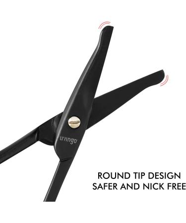 LIVINGO 3.75 Premium Curved Nose Hair Scissors with Safety Blades for Facial, Ear, and Eyebrow Trimming (Black) - Buy Online on GoSupps.com