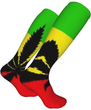 Rasta Flagleaf Compression Socks for Men & Women - 15-20 mmHg Support for Running & Cycling | Best Circulation Boost - Buy Online on GoSupps.com