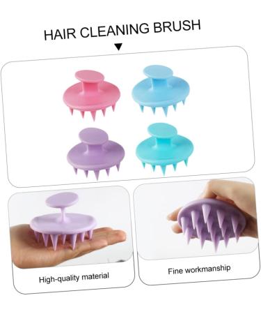 Combined Silicone Shampoo Brush Set - 4 in 1 Hair & Scalp Cleaning Massage Brushes for Healthy Hair Care - Buy Online on GoSupps.com