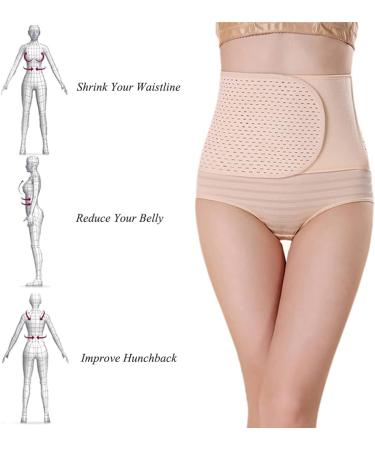 Erioctry Postnatal Belly Wrap - Elastic Abdominal Binder for Women | Adjustable Breathable Slim Shaper & Back Support Corset - Staylace Beige - Buy Online on GoSupps.com