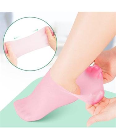 Tofern 2-Pairs Silicone Pedicure Socks for Women - Moisturizing and Softening, Pink - Buy Online on GoSupps.com