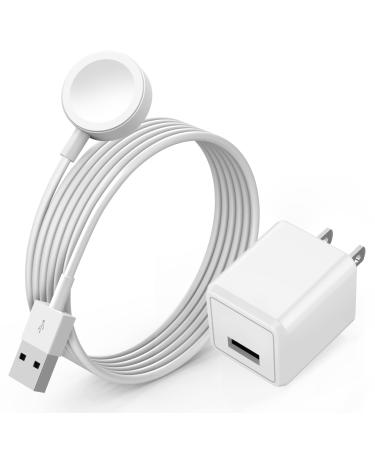 6.6FT Apple Watch Charger iWatch Magnetic Charging Cable with USB Wall Charger Travel Plug Adapter for Portable Wireless Apple Watch Charger Cable Compatible with Apple Watch Series 6/SE/6/5/4/3/2/1