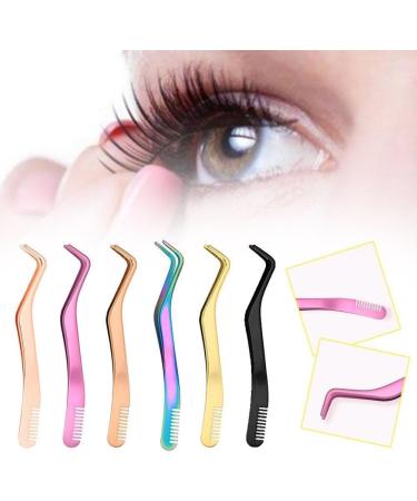 Premium Stainless Steel Fiber Tip Eyelash Tweezers for Extensions & Brow Grooming | Professional Makeup Tools - Buy Online on GoSupps.com
