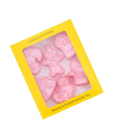 Alipis 1 Biscuit Mold Fudge Animal Crackers Pasties Fruit Muffin Mold Biscuits Cutter Metal 3D Bake Cookies 7.6x5cm Pink