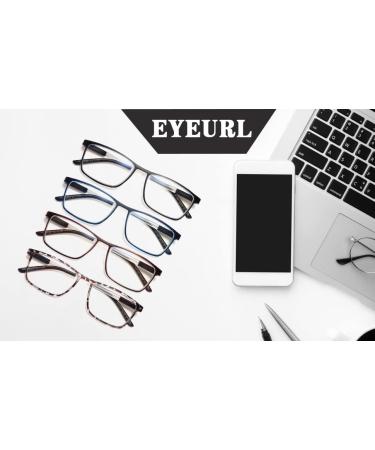 Eyeurl 4-Pack Blue Light Filter Reading Glasses for Men & Women - 2.0x Magnification for Computer & Cell Phone Use - Buy Online on GoSupps.com
