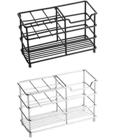 Stainless Steel Toothbrush Holder - Multifunctional Bathroom Organizer for Toothbrush Toothpaste Razor & Comb - Sleek Black Design - Buy Online on GoSupps.com