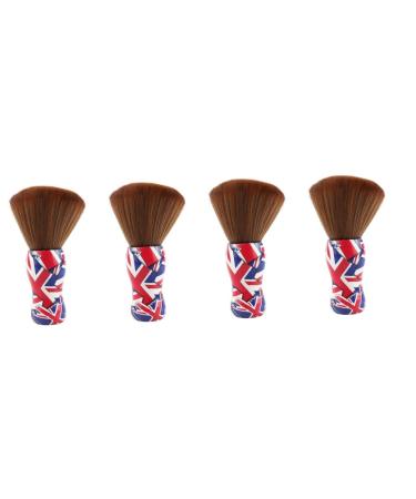 Frcolor 4 piece of hair cleaning brush hairdressing salon shaving brush barber multi -purpose brushes bear razor brush professional shaving brushes.