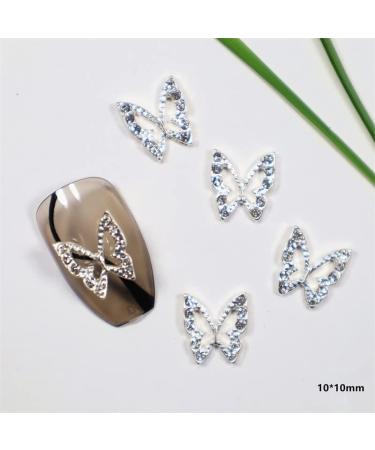 KACHIMOO 20pcs Metal Butterfly Nail Charms Silver 3D Nail Gems for Acrylic Nails DIY Craft | Nail Rhinestones & Art Accessories - Buy Online on GoSupps.com