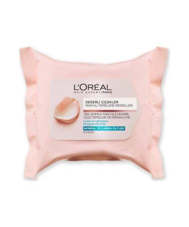 L'Oreal Paris Fine Flowers Cleansing Wipes Normal to Combination Skin x25