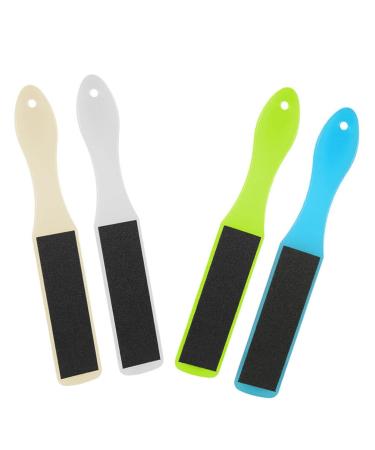 Heallily 4 pieces double side foot threads feet callus remover heel- grater-sandpaper pedicure washer for cracked heels dead skin (mixed color)