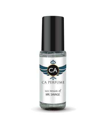 CA Perfume Impression of Mr. Savage For Men Replica Fragrance Body Oil Dupes Alcohol-Free Essential Aromatherapy Sample Travel Size Concentrated Long Lasting Attar Roll-On 0.14 Fl Oz/4ml-X1