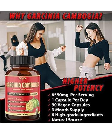 Pure Garcinia Cambogia Capsules 8550mg with Turmeric - Weight Support & Appetite Suppressant - 3 Months Supply - Buy Online on GoSupps.com