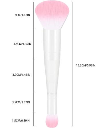 Dual Ended Brush Makeup - Soft Bristled Blush Brush For Face With Double Head | Beauty Tools Brush For Women Girls For Powder Liquid Concealer Cream Blush Concealer Foundation White Handle White Tube - Buy Online on GoSupps.com