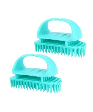Seaesfoufu 2st Silicon Shampoo Bush for women scalp Head Massage Bush Adult Shampoo Kamm Massage brush For the scalp Hairbrush laundry collector clean massage device Shampoo brushes 10.5x7x5.5cm blue