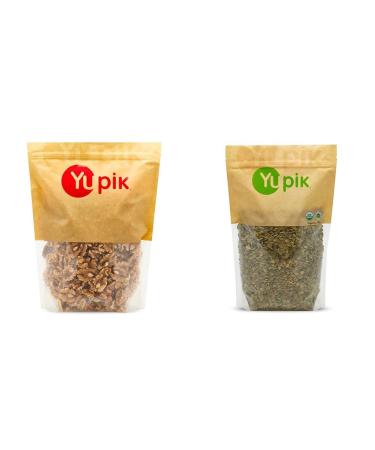 Yupik California Walnut in Halves Nuts 1Kg & Organic Pumpkin Seeds (Aa) Non-GMO Vegan Gluten-Free 1Kg 1 kg (Pack of 1) Walnut+ Pumpkin Seeds